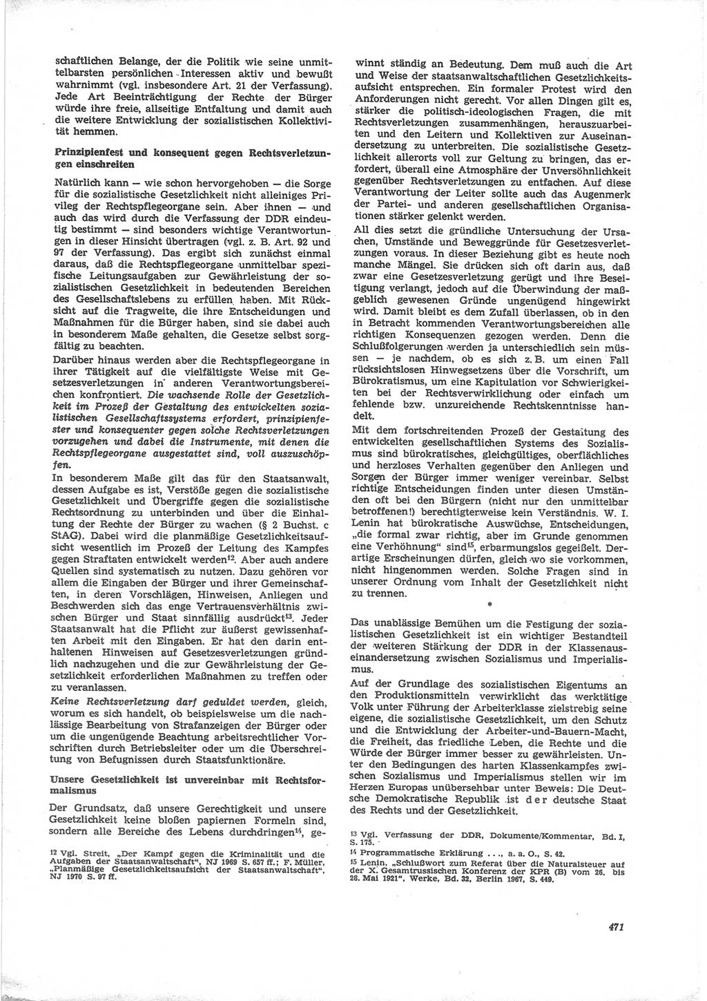 Neue Justiz (NJ), Zeitschrift für Recht und Rechtswissenschaft [Deutsche Demokratische Republik (DDR)], 24. Jahrgang 1970, Seite 471 (NJ DDR 1970, S. 471)