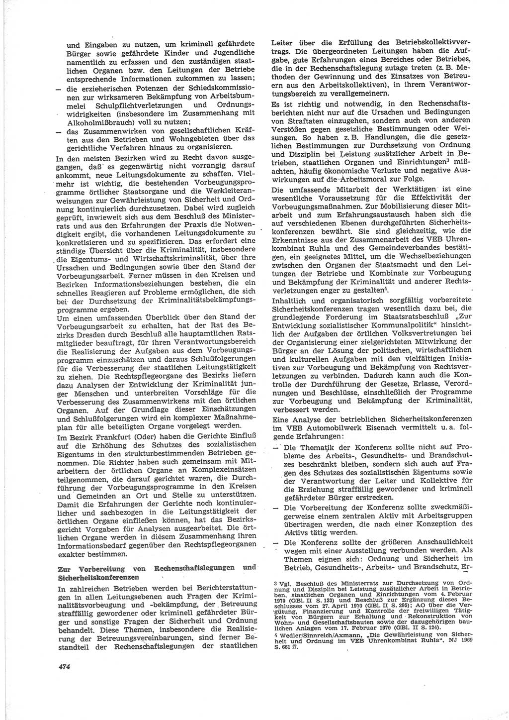 Neue Justiz (NJ), Zeitschrift für Recht und Rechtswissenschaft [Deutsche Demokratische Republik (DDR)], 24. Jahrgang 1970, Seite 474 (NJ DDR 1970, S. 474)