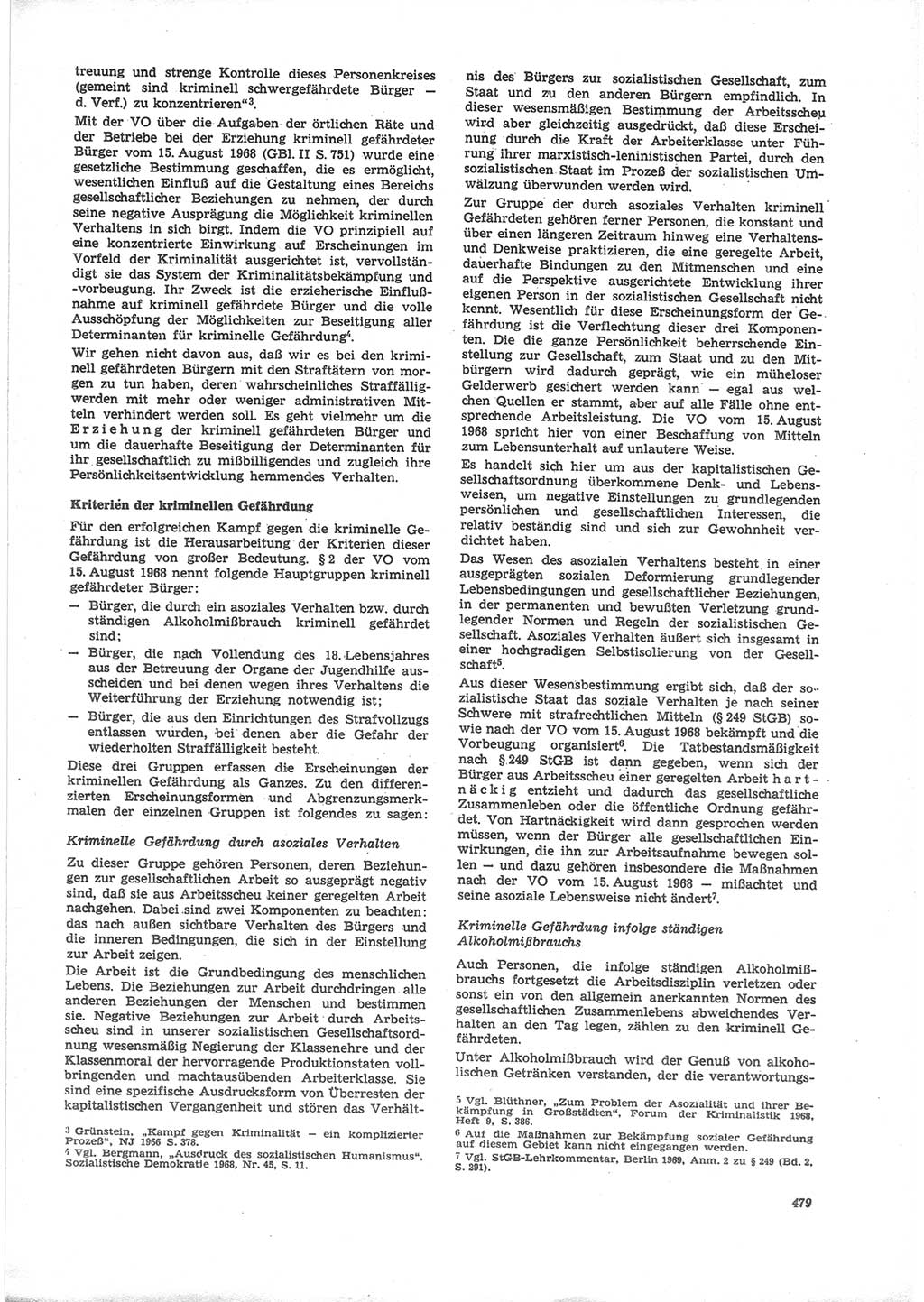Neue Justiz (NJ), Zeitschrift für Recht und Rechtswissenschaft [Deutsche Demokratische Republik (DDR)], 24. Jahrgang 1970, Seite 479 (NJ DDR 1970, S. 479)