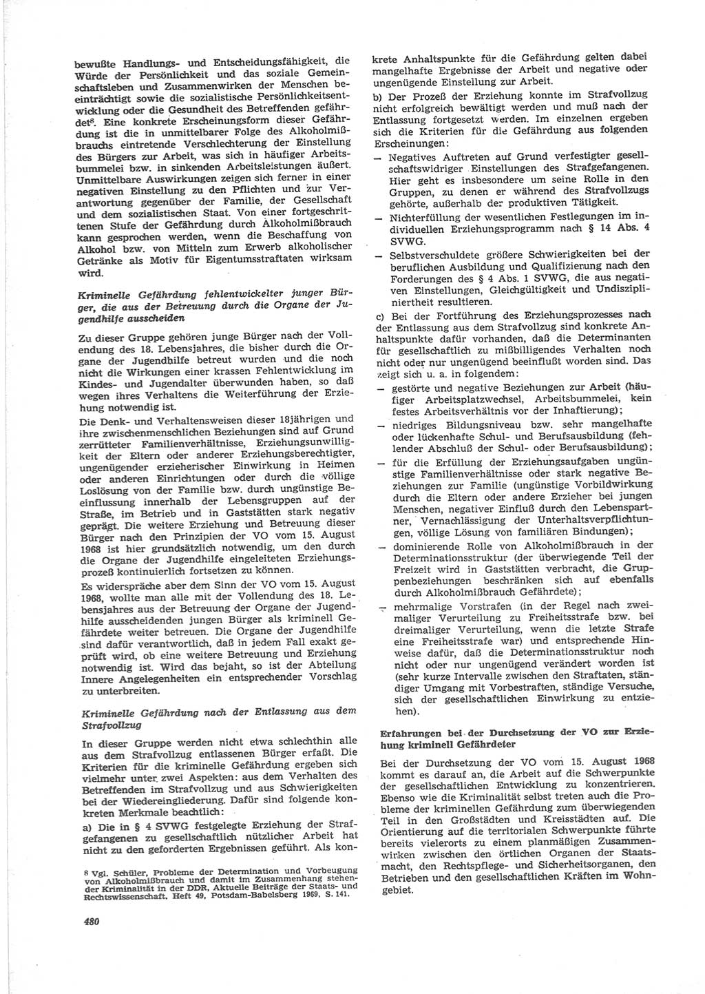 Neue Justiz (NJ), Zeitschrift für Recht und Rechtswissenschaft [Deutsche Demokratische Republik (DDR)], 24. Jahrgang 1970, Seite 480 (NJ DDR 1970, S. 480)
