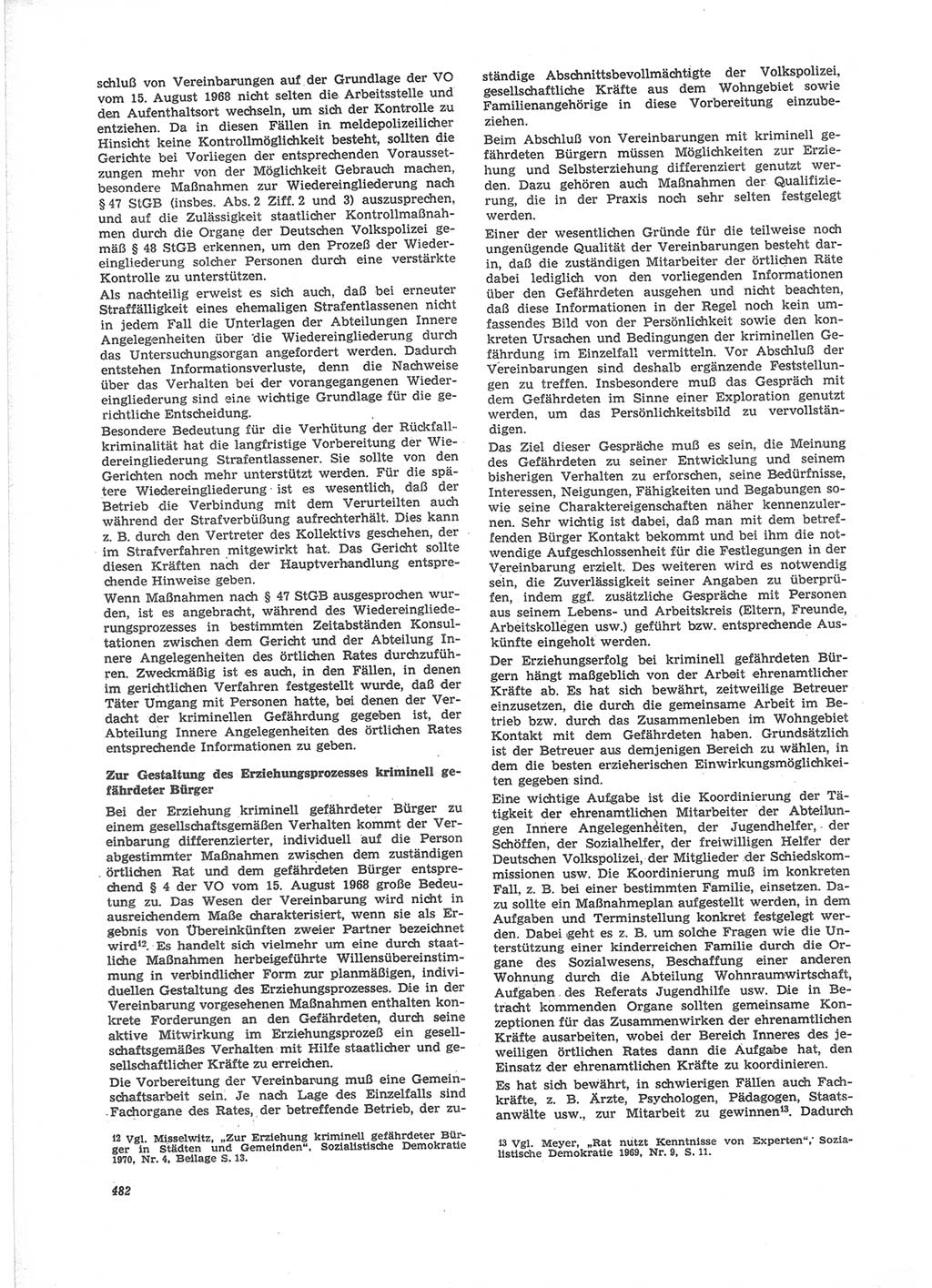 Neue Justiz (NJ), Zeitschrift für Recht und Rechtswissenschaft [Deutsche Demokratische Republik (DDR)], 24. Jahrgang 1970, Seite 482 (NJ DDR 1970, S. 482)