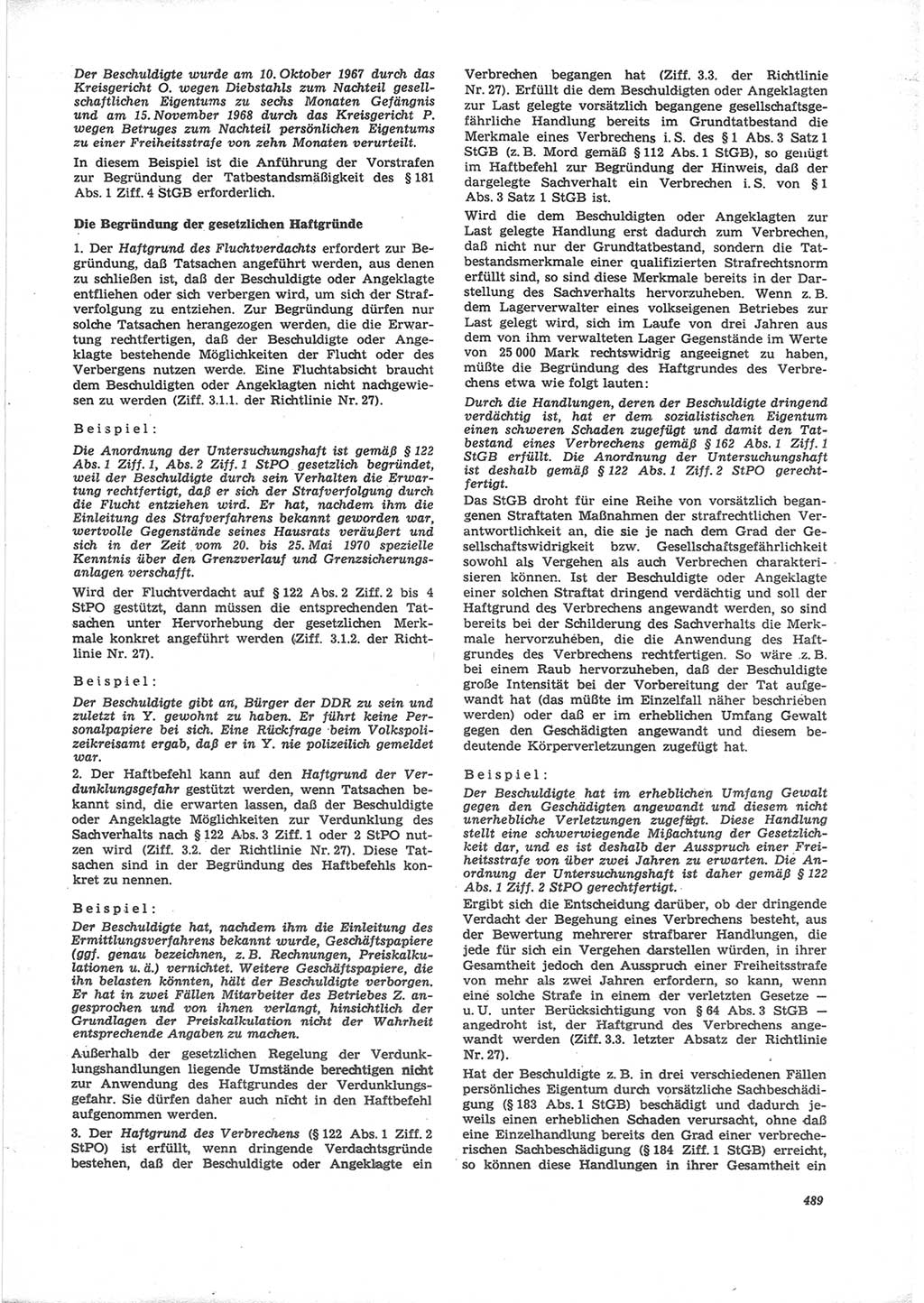 Neue Justiz (NJ), Zeitschrift für Recht und Rechtswissenschaft [Deutsche Demokratische Republik (DDR)], 24. Jahrgang 1970, Seite 489 (NJ DDR 1970, S. 489)