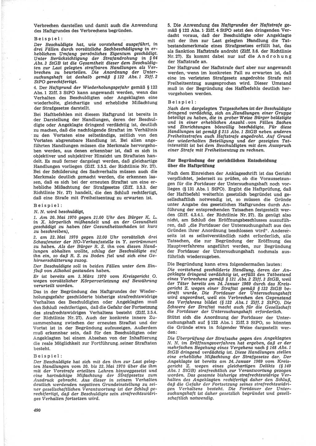 Neue Justiz (NJ), Zeitschrift für Recht und Rechtswissenschaft [Deutsche Demokratische Republik (DDR)], 24. Jahrgang 1970, Seite 490 (NJ DDR 1970, S. 490)