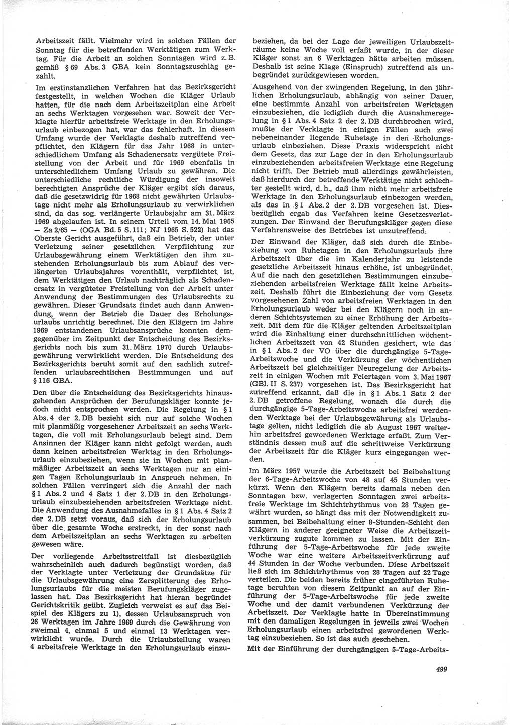 Neue Justiz (NJ), Zeitschrift für Recht und Rechtswissenschaft [Deutsche Demokratische Republik (DDR)], 24. Jahrgang 1970, Seite 499 (NJ DDR 1970, S. 499)