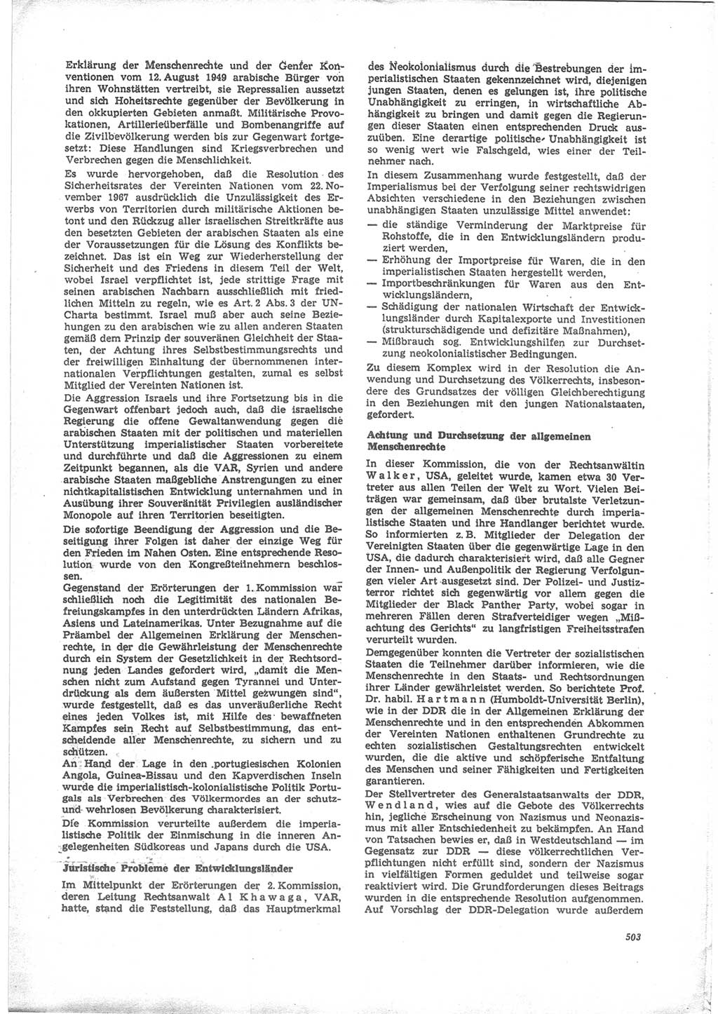 Neue Justiz (NJ), Zeitschrift für Recht und Rechtswissenschaft [Deutsche Demokratische Republik (DDR)], 24. Jahrgang 1970, Seite 503 (NJ DDR 1970, S. 503)