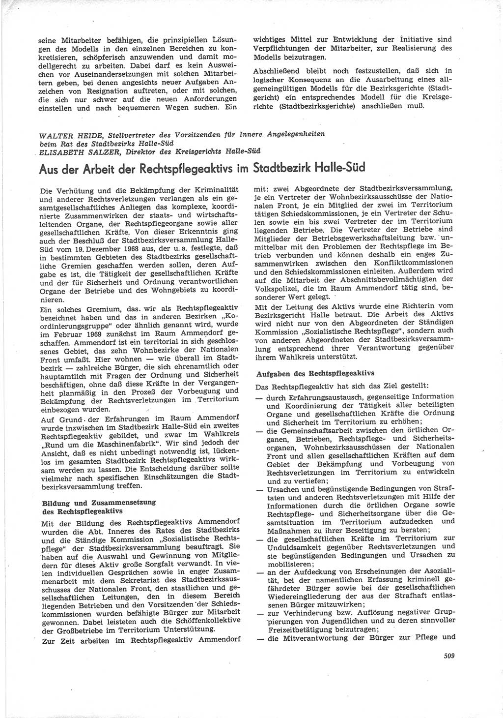Neue Justiz (NJ), Zeitschrift für Recht und Rechtswissenschaft [Deutsche Demokratische Republik (DDR)], 24. Jahrgang 1970, Seite 509 (NJ DDR 1970, S. 509)