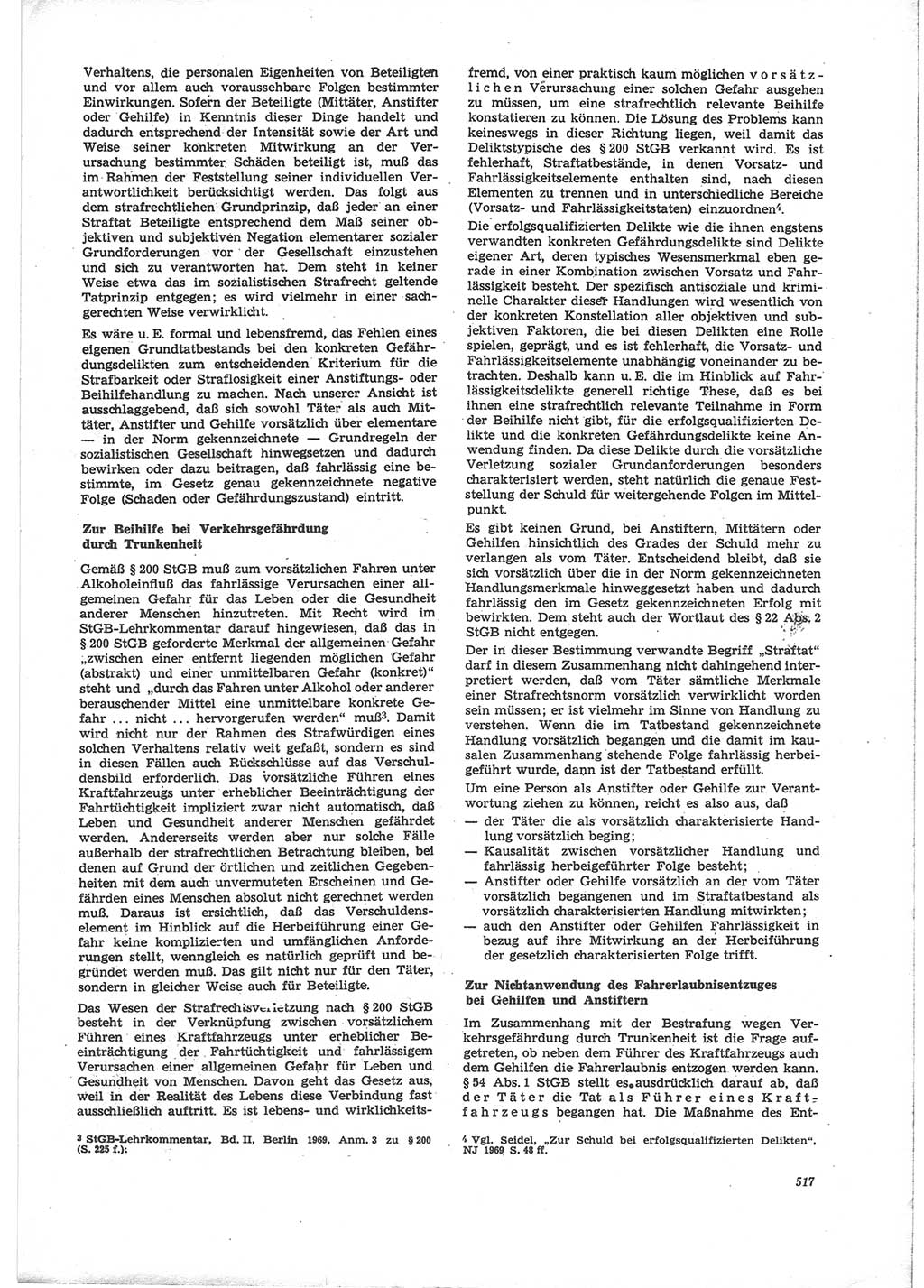 Neue Justiz (NJ), Zeitschrift für Recht und Rechtswissenschaft [Deutsche Demokratische Republik (DDR)], 24. Jahrgang 1970, Seite 517 (NJ DDR 1970, S. 517)