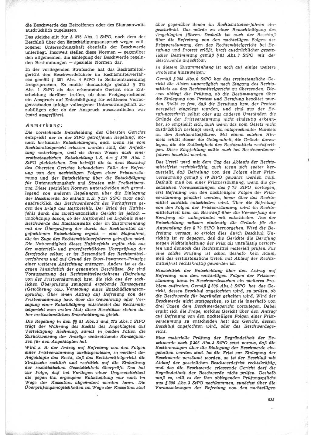 Neue Justiz (NJ), Zeitschrift für Recht und Rechtswissenschaft [Deutsche Demokratische Republik (DDR)], 24. Jahrgang 1970, Seite 525 (NJ DDR 1970, S. 525)