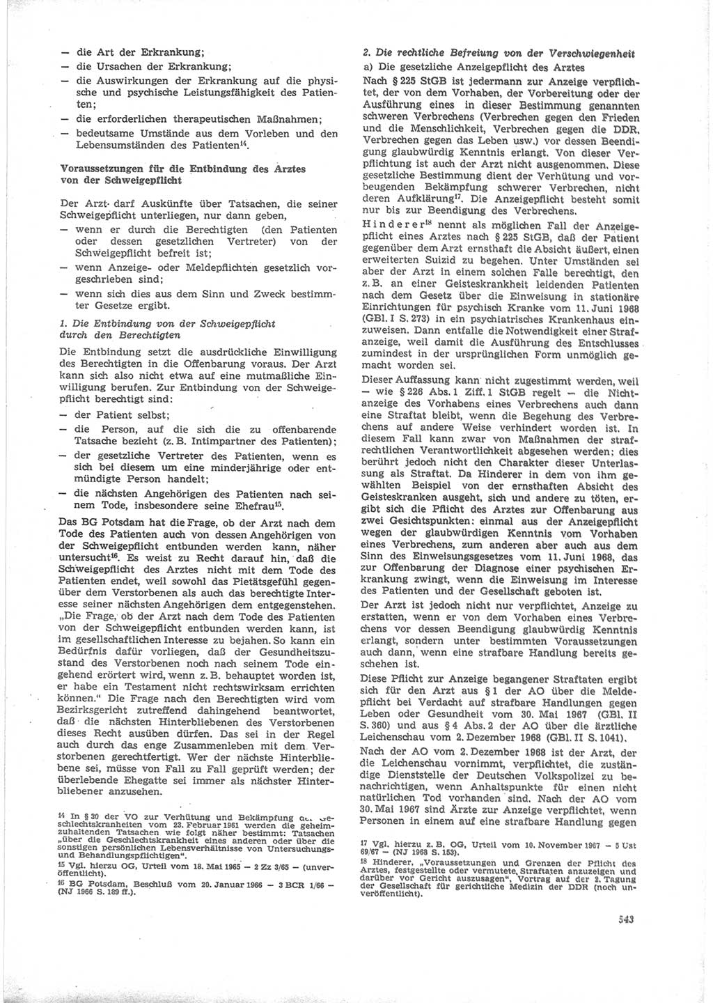 Neue Justiz (NJ), Zeitschrift für Recht und Rechtswissenschaft [Deutsche Demokratische Republik (DDR)], 24. Jahrgang 1970, Seite 543 (NJ DDR 1970, S. 543)