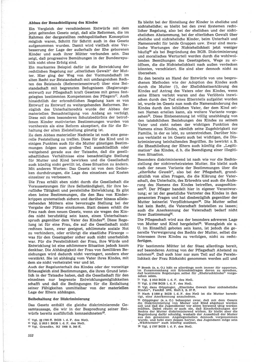 Neue Justiz (NJ), Zeitschrift für Recht und Rechtswissenschaft [Deutsche Demokratische Republik (DDR)], 24. Jahrgang 1970, Seite 552 (NJ DDR 1970, S. 552)