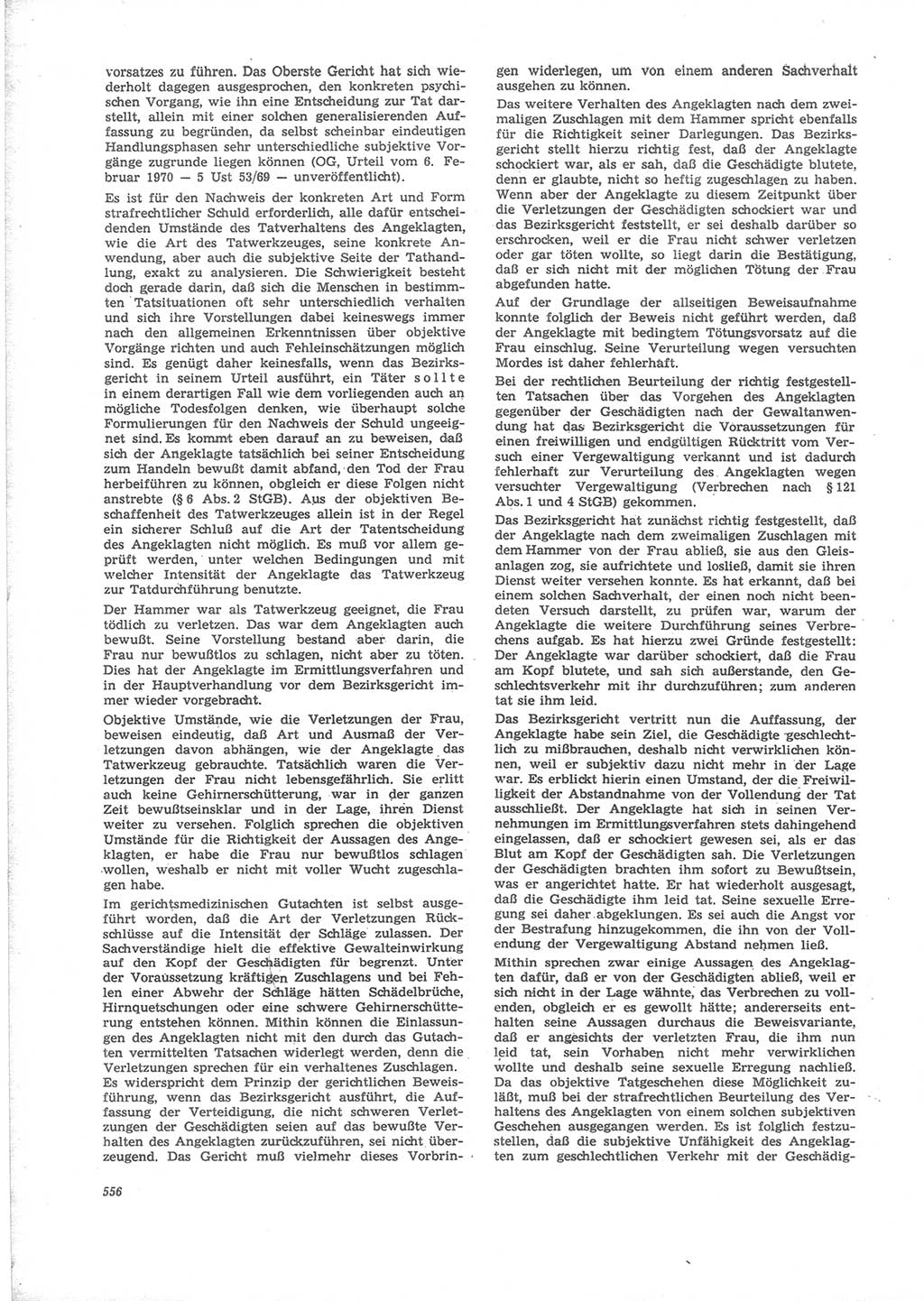 Neue Justiz (NJ), Zeitschrift für Recht und Rechtswissenschaft [Deutsche Demokratische Republik (DDR)], 24. Jahrgang 1970, Seite 556 (NJ DDR 1970, S. 556)
