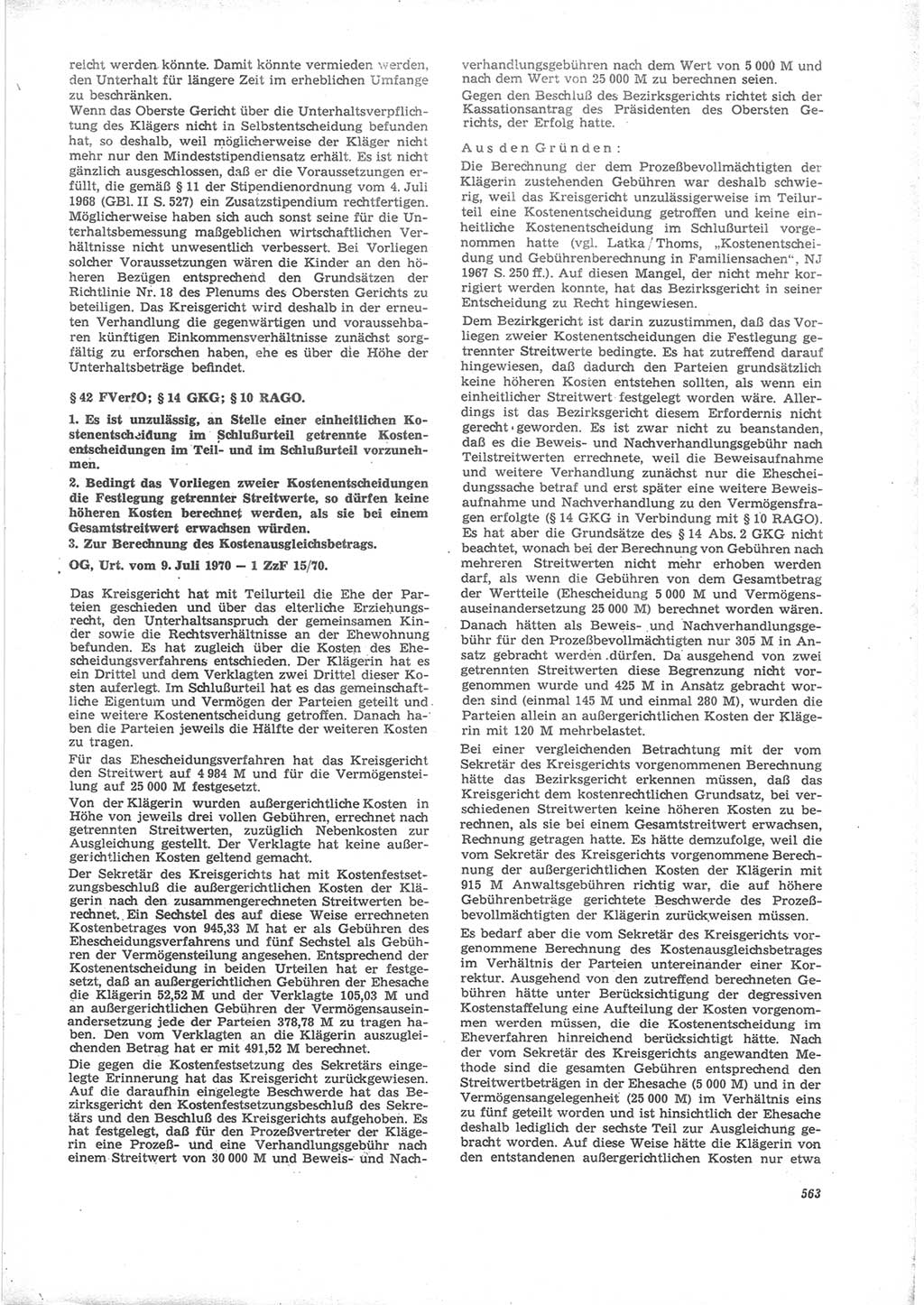 Neue Justiz (NJ), Zeitschrift für Recht und Rechtswissenschaft [Deutsche Demokratische Republik (DDR)], 24. Jahrgang 1970, Seite 563 (NJ DDR 1970, S. 563)
