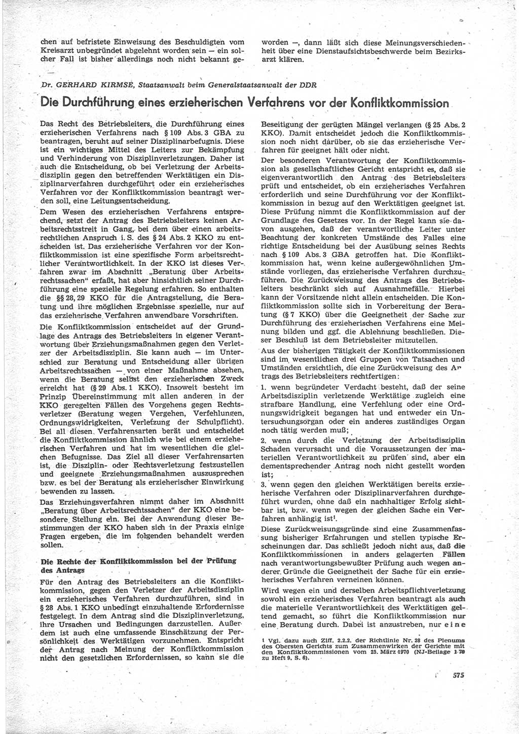 Neue Justiz (NJ), Zeitschrift für Recht und Rechtswissenschaft [Deutsche Demokratische Republik (DDR)], 24. Jahrgang 1970, Seite 575 (NJ DDR 1970, S. 575)