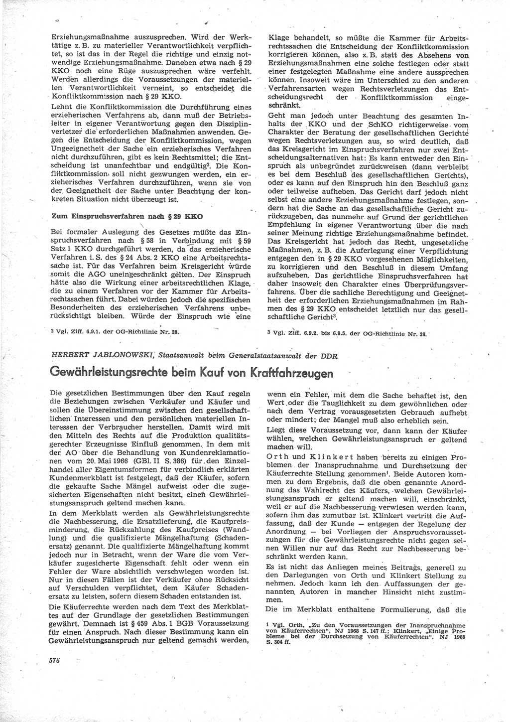 Neue Justiz (NJ), Zeitschrift für Recht und Rechtswissenschaft [Deutsche Demokratische Republik (DDR)], 24. Jahrgang 1970, Seite 576 (NJ DDR 1970, S. 576)