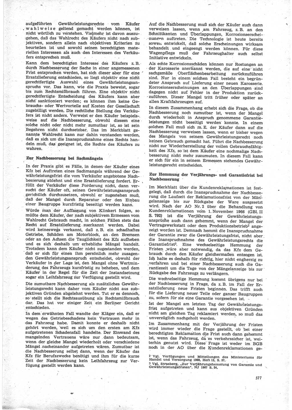 Neue Justiz (NJ), Zeitschrift für Recht und Rechtswissenschaft [Deutsche Demokratische Republik (DDR)], 24. Jahrgang 1970, Seite 577 (NJ DDR 1970, S. 577)