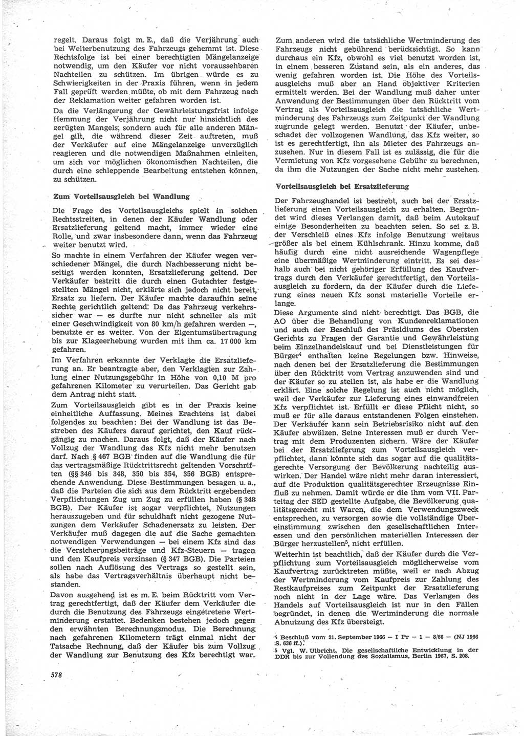 Neue Justiz (NJ), Zeitschrift für Recht und Rechtswissenschaft [Deutsche Demokratische Republik (DDR)], 24. Jahrgang 1970, Seite 578 (NJ DDR 1970, S. 578)