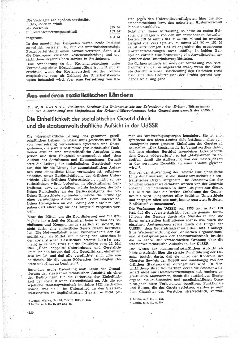 Neue Justiz (NJ), Zeitschrift für Recht und Rechtswissenschaft [Deutsche Demokratische Republik (DDR)], 24. Jahrgang 1970, Seite 580 (NJ DDR 1970, S. 580)