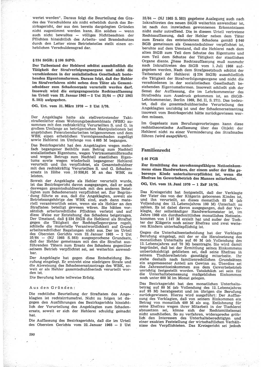 Neue Justiz (NJ), Zeitschrift für Recht und Rechtswissenschaft [Deutsche Demokratische Republik (DDR)], 24. Jahrgang 1970, Seite 590 (NJ DDR 1970, S. 590)