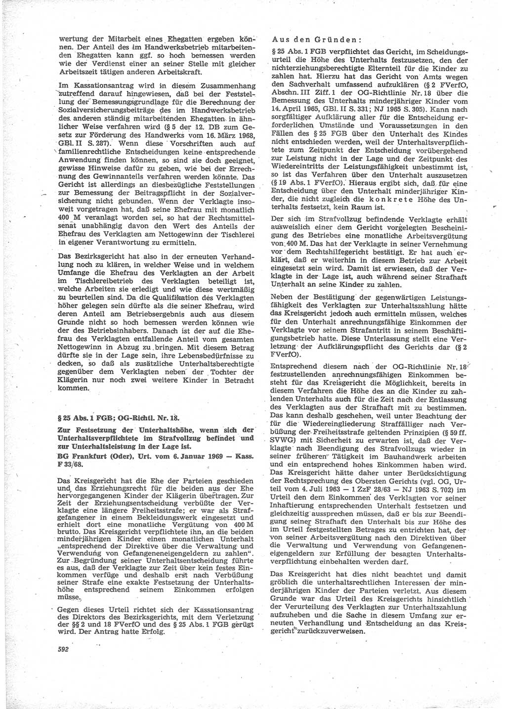 Neue Justiz (NJ), Zeitschrift für Recht und Rechtswissenschaft [Deutsche Demokratische Republik (DDR)], 24. Jahrgang 1970, Seite 592 (NJ DDR 1970, S. 592)