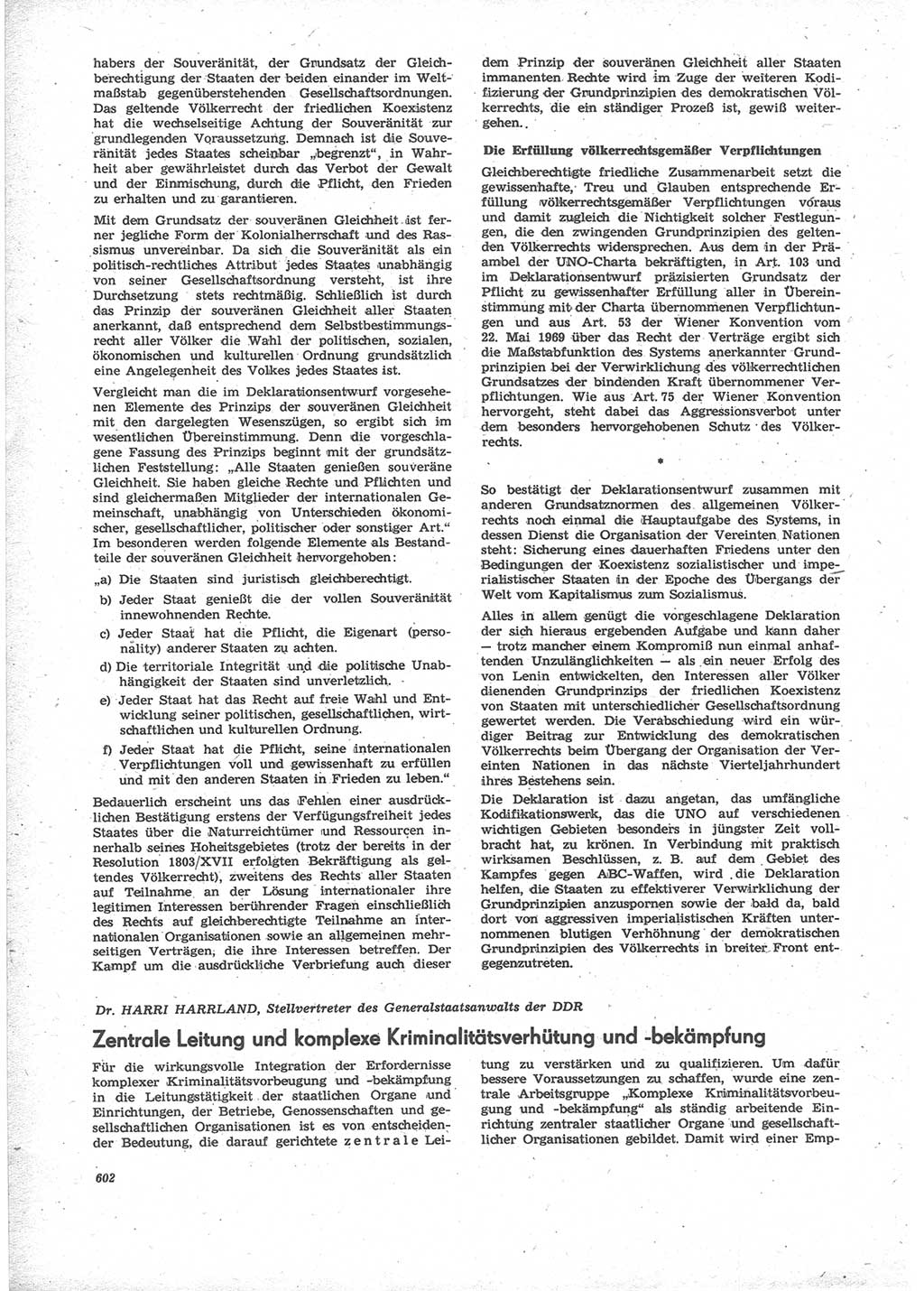 Neue Justiz (NJ), Zeitschrift für Recht und Rechtswissenschaft [Deutsche Demokratische Republik (DDR)], 24. Jahrgang 1970, Seite 602 (NJ DDR 1970, S. 602)