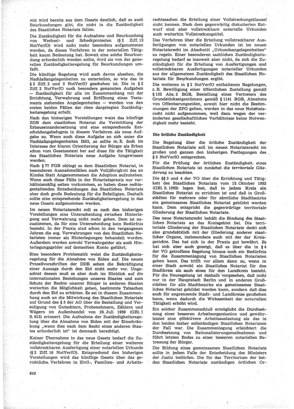 Neue Justiz (NJ), Zeitschrift für Recht und Rechtswissenschaft [Deutsche Demokratische Republik (DDR)], 24. Jahrgang 1970, Seite 610 (NJ DDR 1970, S. 610)