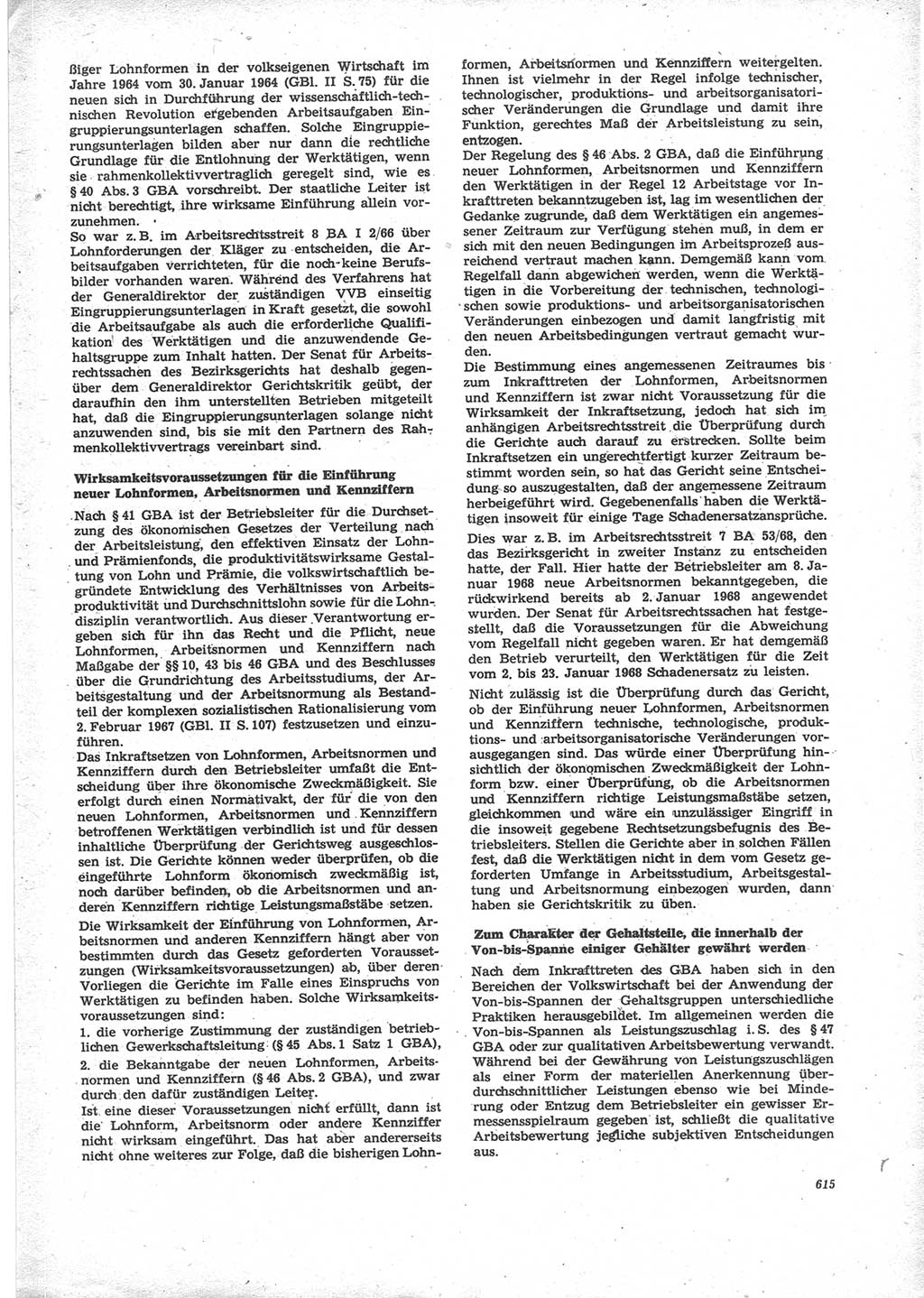 Neue Justiz (NJ), Zeitschrift für Recht und Rechtswissenschaft [Deutsche Demokratische Republik (DDR)], 24. Jahrgang 1970, Seite 615 (NJ DDR 1970, S. 615)