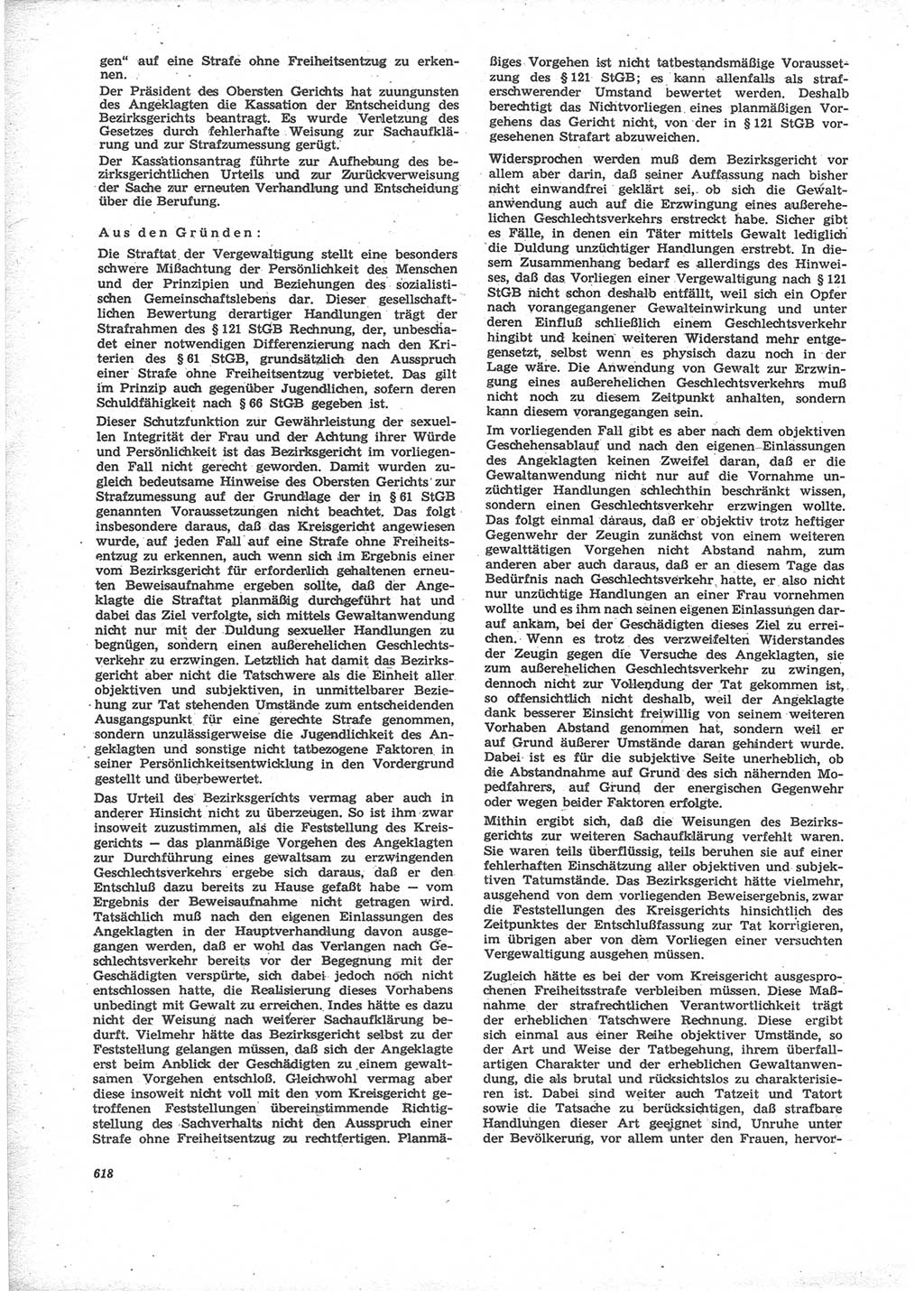 Neue Justiz (NJ), Zeitschrift für Recht und Rechtswissenschaft [Deutsche Demokratische Republik (DDR)], 24. Jahrgang 1970, Seite 618 (NJ DDR 1970, S. 618)