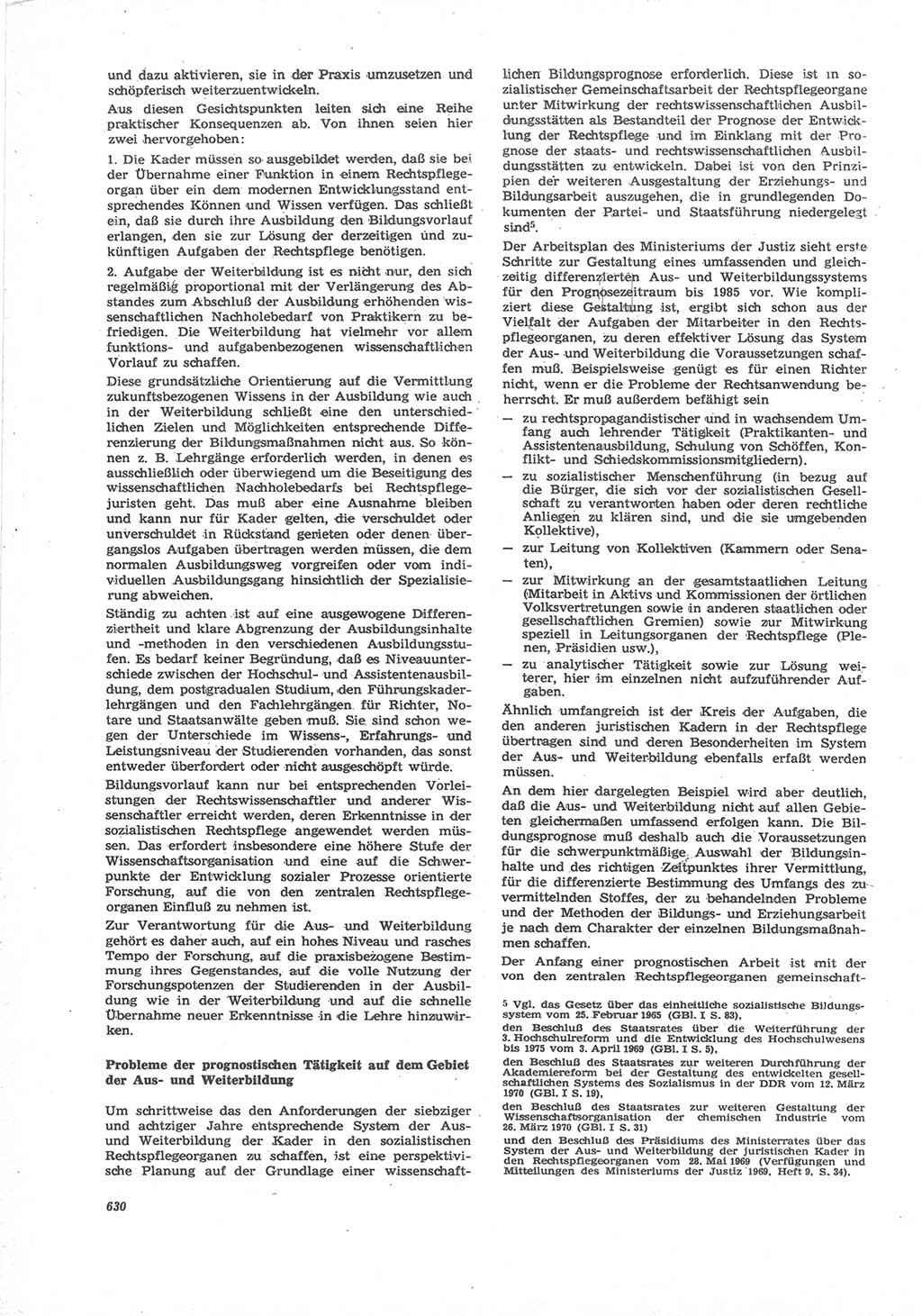 Neue Justiz (NJ), Zeitschrift für Recht und Rechtswissenschaft [Deutsche Demokratische Republik (DDR)], 24. Jahrgang 1970, Seite 630 (NJ DDR 1970, S. 630)