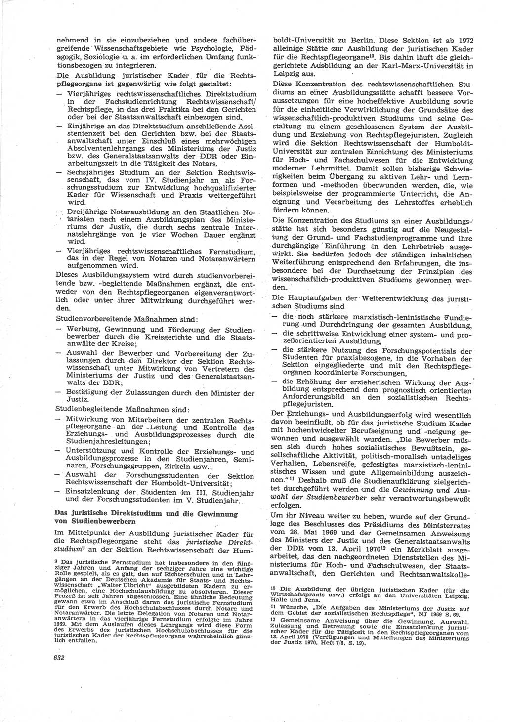 Neue Justiz (NJ), Zeitschrift für Recht und Rechtswissenschaft [Deutsche Demokratische Republik (DDR)], 24. Jahrgang 1970, Seite 632 (NJ DDR 1970, S. 632)