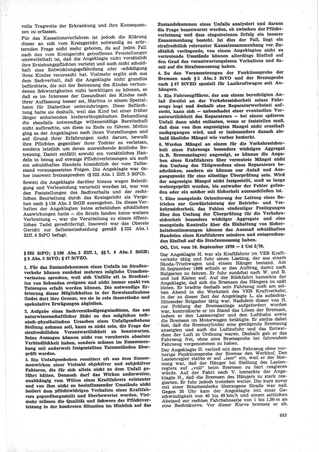 Neue Justiz (NJ), Zeitschrift für Recht und Rechtswissenschaft [Deutsche Demokratische Republik (DDR)], 24. Jahrgang 1970, Seite 653 (NJ DDR 1970, S. 653)