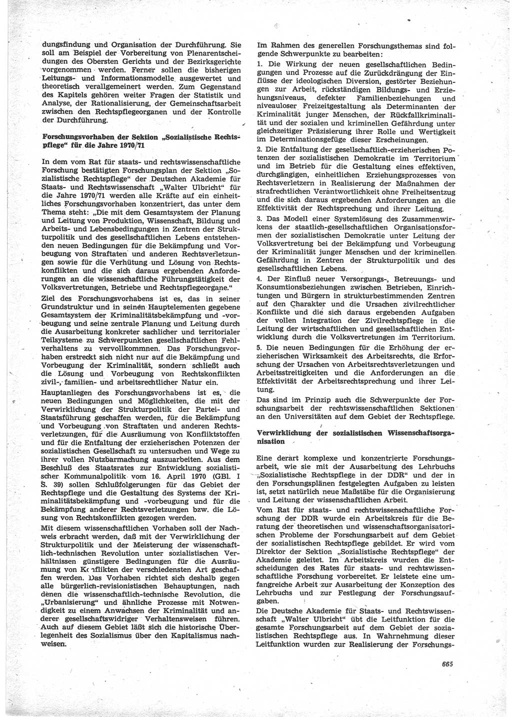Neue Justiz (NJ), Zeitschrift für Recht und Rechtswissenschaft [Deutsche Demokratische Republik (DDR)], 24. Jahrgang 1970, Seite 665 (NJ DDR 1970, S. 665)