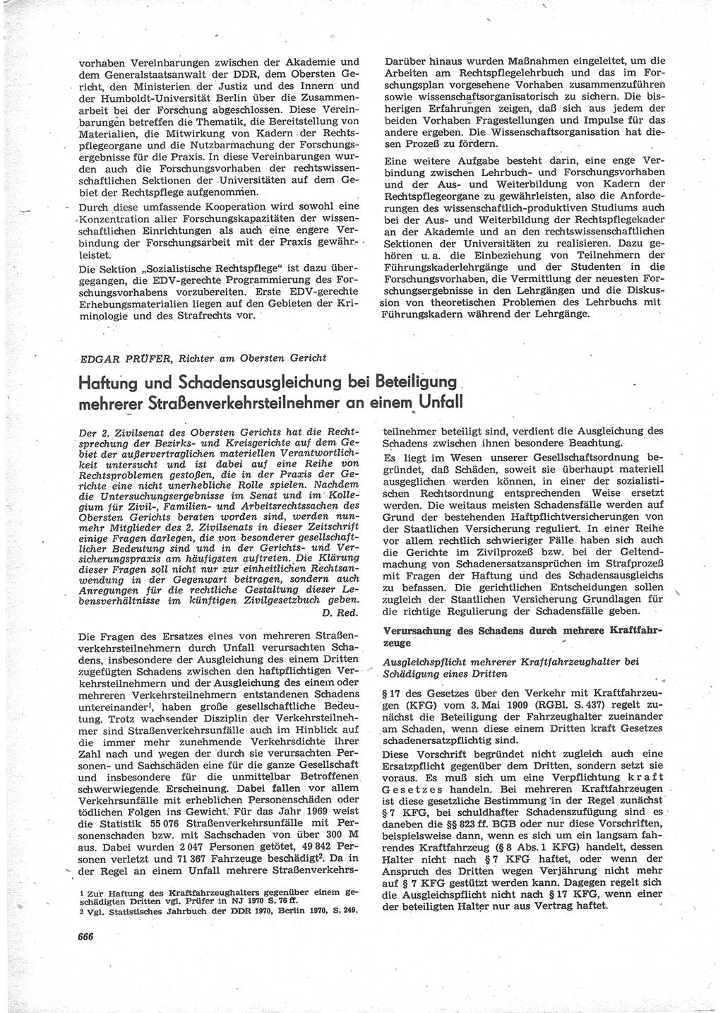 Neue Justiz (NJ), Zeitschrift für Recht und Rechtswissenschaft [Deutsche Demokratische Republik (DDR)], 24. Jahrgang 1970, Seite 666 (NJ DDR 1970, S. 666)