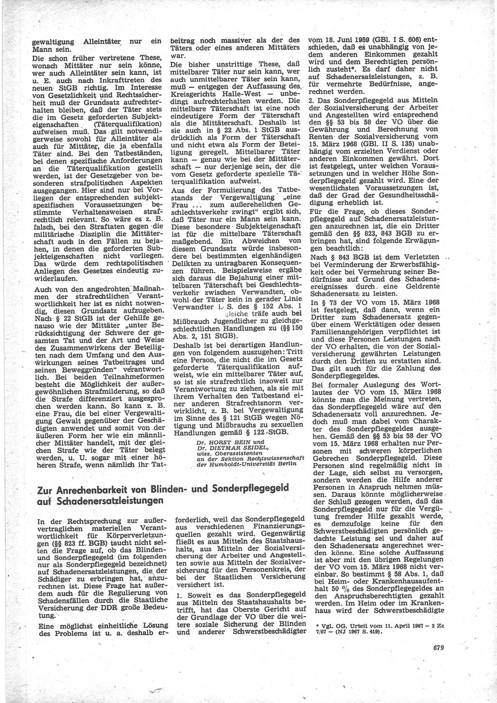 Neue Justiz (NJ), Zeitschrift für Recht und Rechtswissenschaft [Deutsche Demokratische Republik (DDR)], 24. Jahrgang 1970, Seite 679 (NJ DDR 1970, S. 679)