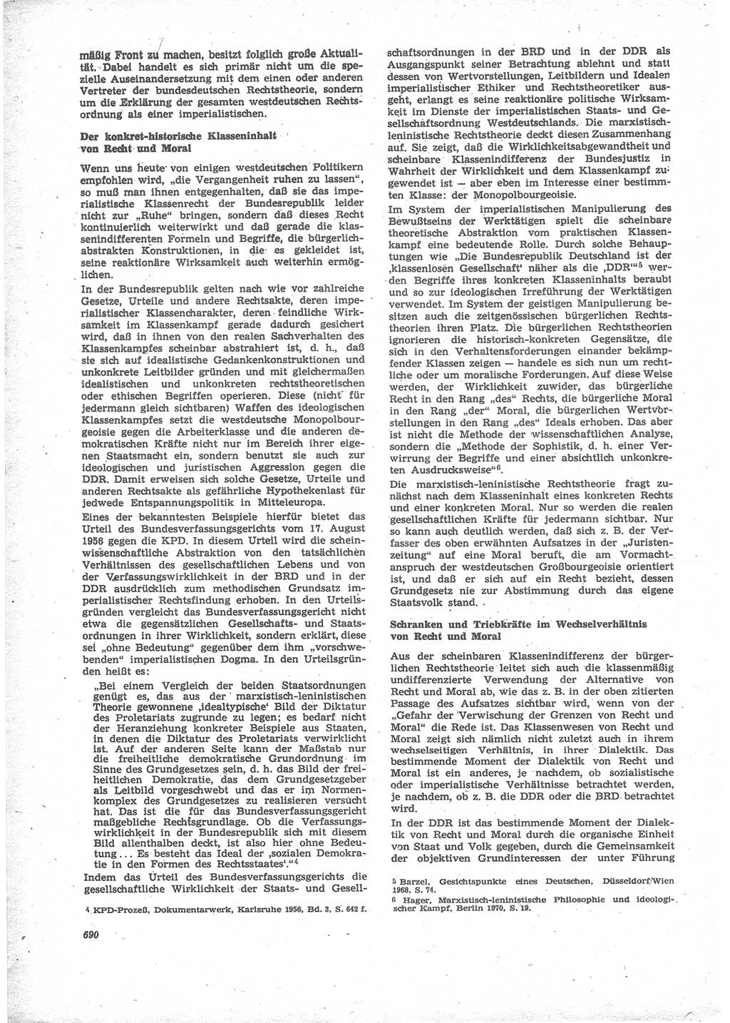 Neue Justiz (NJ), Zeitschrift für Recht und Rechtswissenschaft [Deutsche Demokratische Republik (DDR)], 24. Jahrgang 1970, Seite 690 (NJ DDR 1970, S. 690)