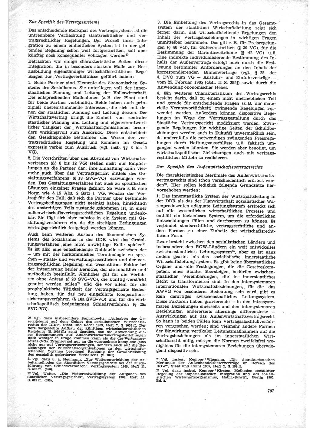 Neue Justiz (NJ), Zeitschrift für Recht und Rechtswissenschaft [Deutsche Demokratische Republik (DDR)], 24. Jahrgang 1970, Seite 707 (NJ DDR 1970, S. 707)