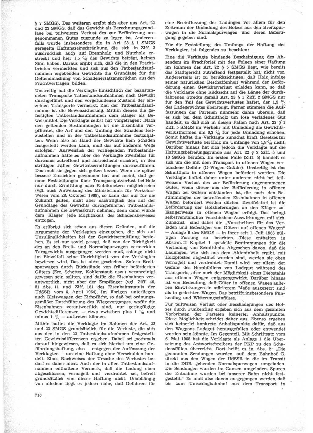 Neue Justiz (NJ), Zeitschrift für Recht und Rechtswissenschaft [Deutsche Demokratische Republik (DDR)], 24. Jahrgang 1970, Seite 716 (NJ DDR 1970, S. 716)