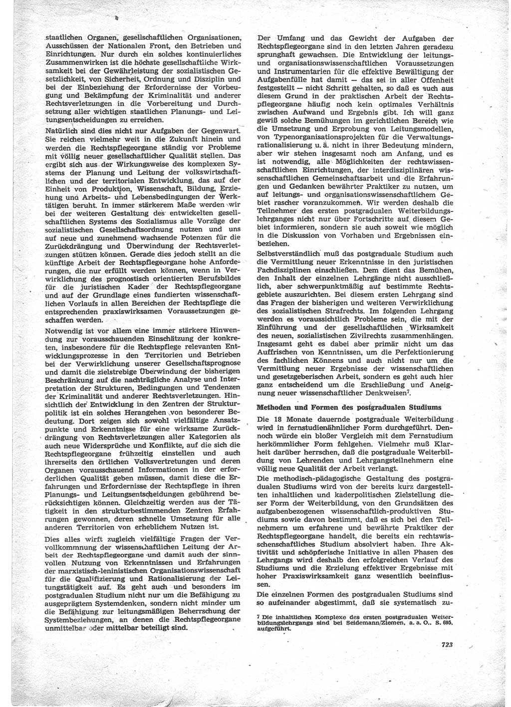 Neue Justiz (NJ), Zeitschrift für Recht und Rechtswissenschaft [Deutsche Demokratische Republik (DDR)], 24. Jahrgang 1970, Seite 723 (NJ DDR 1970, S. 723)