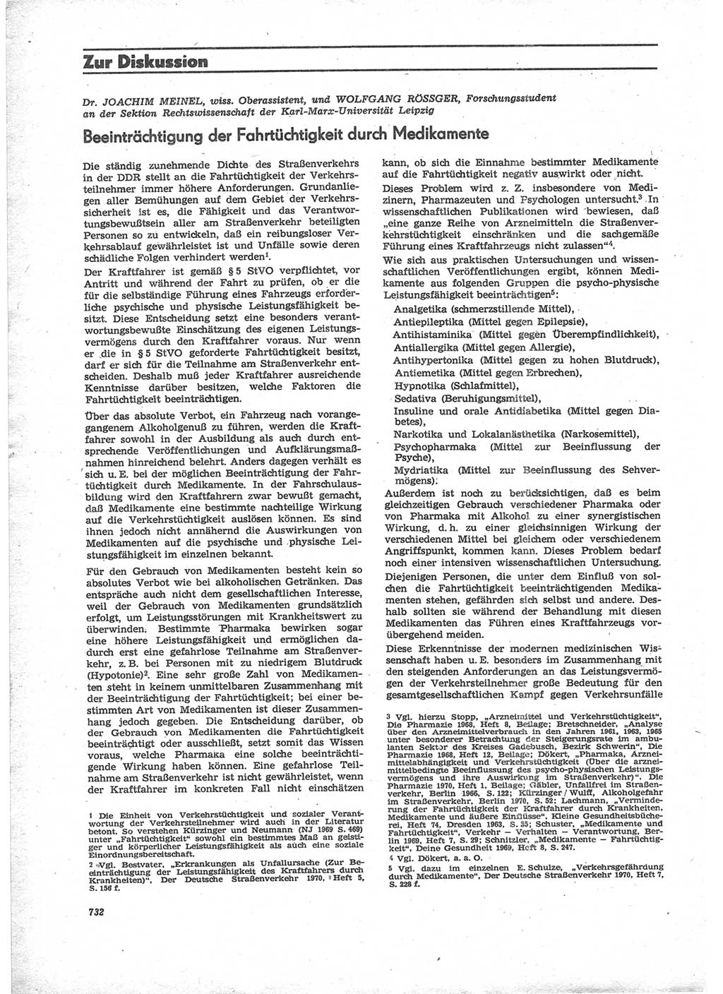 Neue Justiz (NJ), Zeitschrift für Recht und Rechtswissenschaft [Deutsche Demokratische Republik (DDR)], 24. Jahrgang 1970, Seite 732 (NJ DDR 1970, S. 732)