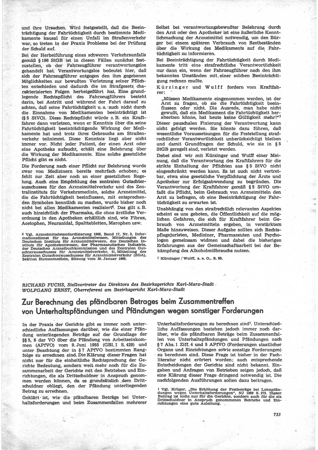 Neue Justiz (NJ), Zeitschrift für Recht und Rechtswissenschaft [Deutsche Demokratische Republik (DDR)], 24. Jahrgang 1970, Seite 733 (NJ DDR 1970, S. 733)