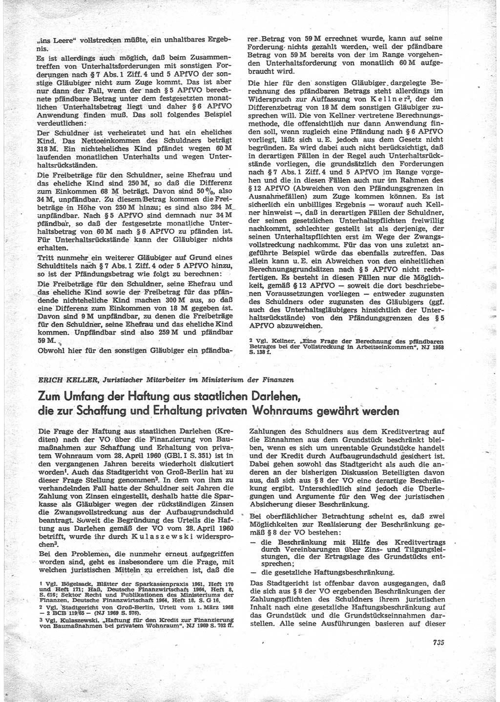 Neue Justiz (NJ), Zeitschrift für Recht und Rechtswissenschaft [Deutsche Demokratische Republik (DDR)], 24. Jahrgang 1970, Seite 735 (NJ DDR 1970, S. 735)