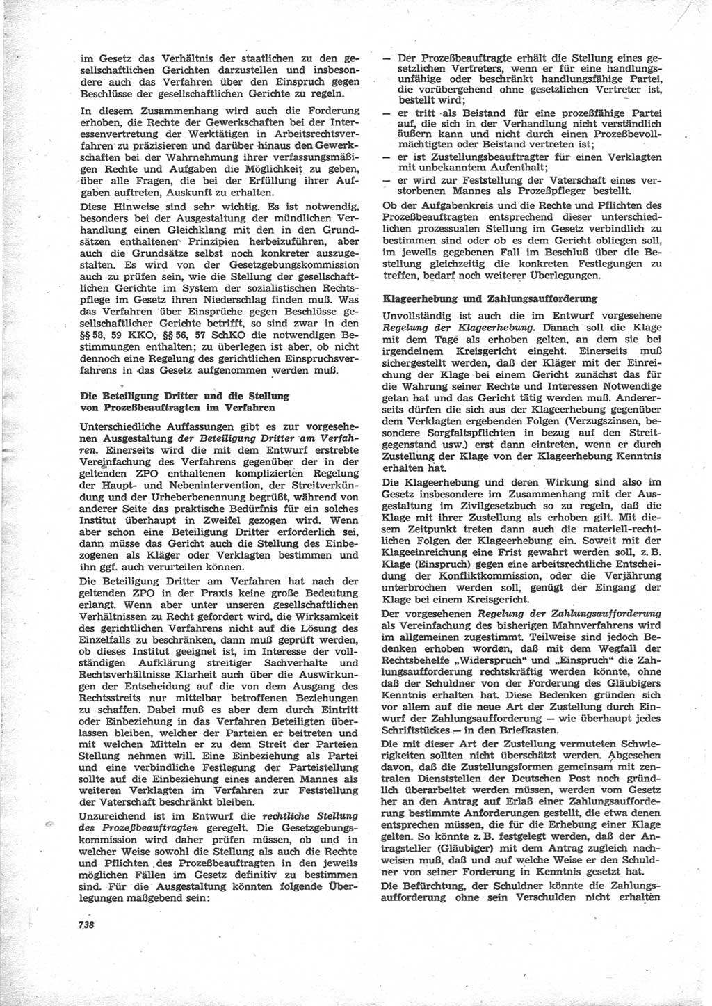 Neue Justiz (NJ), Zeitschrift für Recht und Rechtswissenschaft [Deutsche Demokratische Republik (DDR)], 24. Jahrgang 1970, Seite 738 (NJ DDR 1970, S. 738)