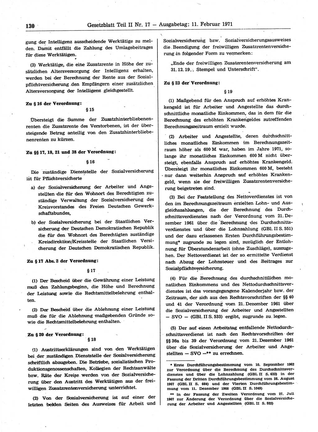 Gesetzblatt (GBl.) der Deutschen Demokratischen Republik (DDR) Teil ⅠⅠ 1971, Seite 130 (GBl. DDR ⅠⅠ 1971, S. 130)
