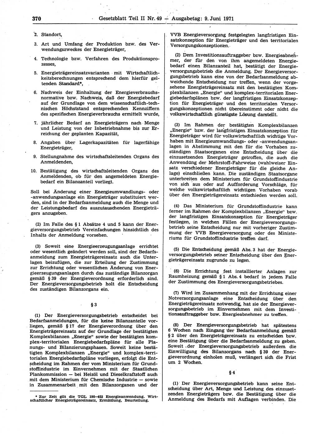 Gesetzblatt (GBl.) der Deutschen Demokratischen Republik (DDR) Teil ⅠⅠ 1971, Seite 370 (GBl. DDR ⅠⅠ 1971, S. 370)