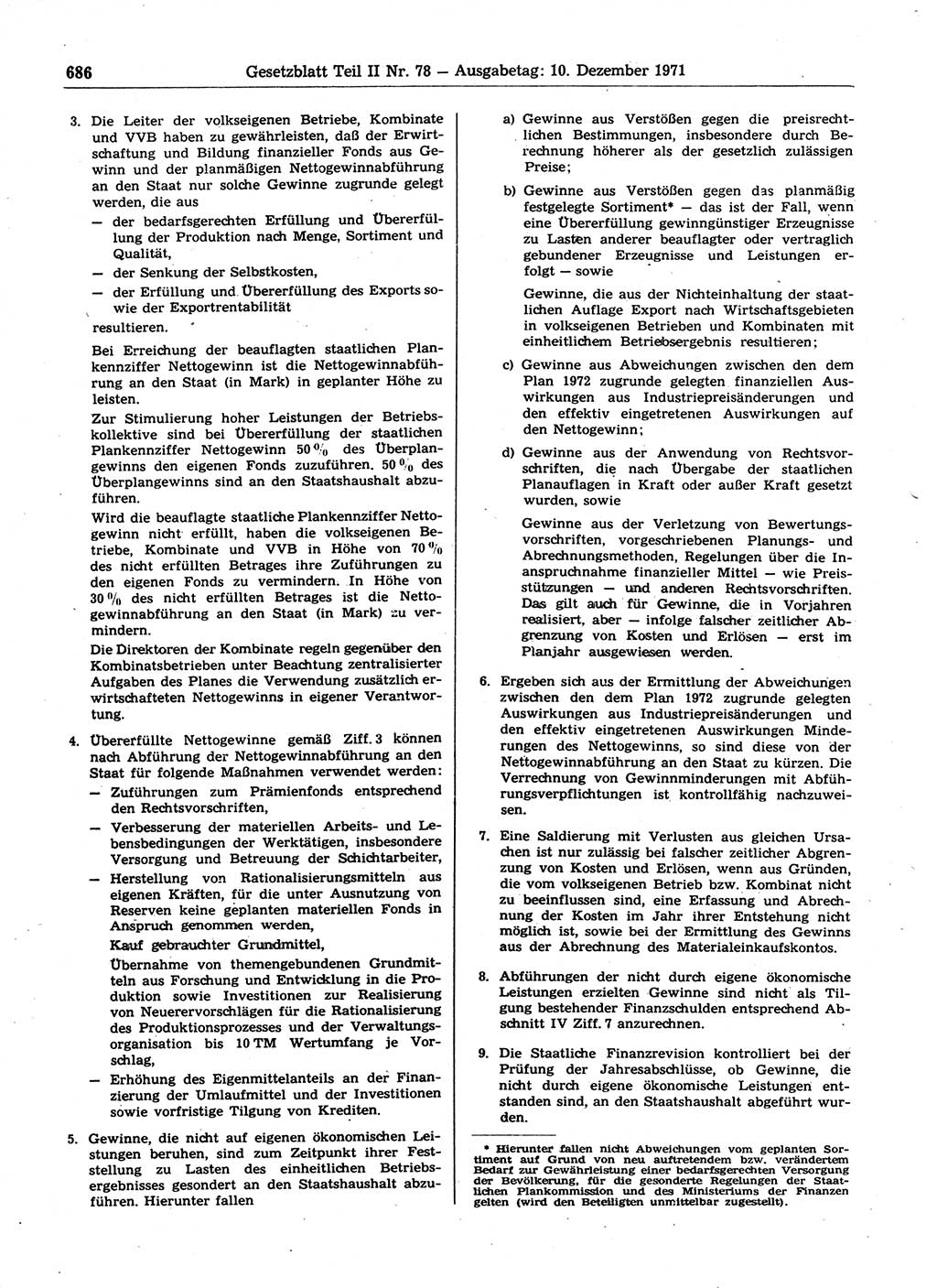 Gesetzblatt (GBl.) der Deutschen Demokratischen Republik (DDR) Teil ⅠⅠ 1971, Seite 686 (GBl. DDR ⅠⅠ 1971, S. 686)