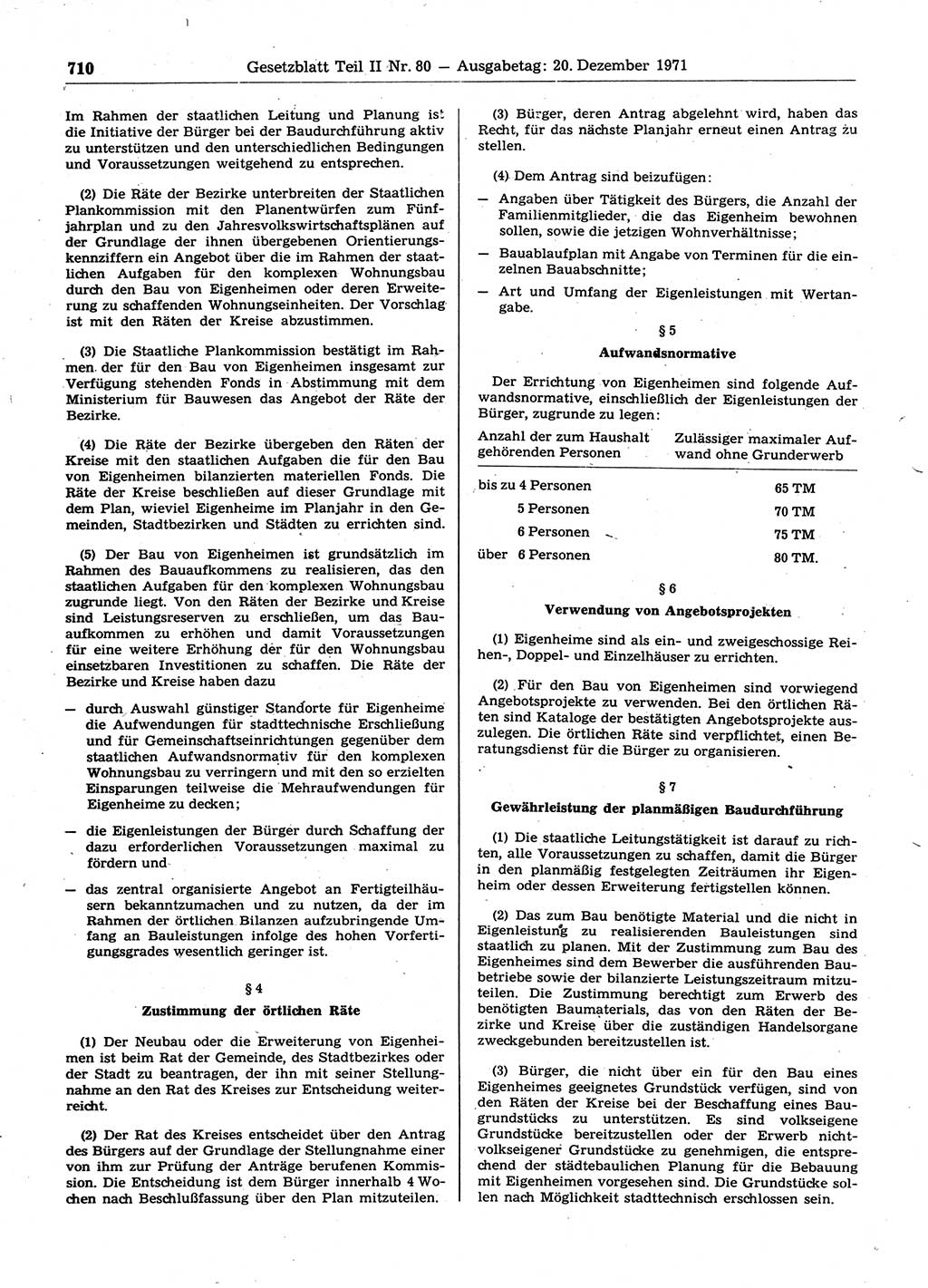 Gesetzblatt (GBl.) der Deutschen Demokratischen Republik (DDR) Teil ⅠⅠ 1971, Seite 710 (GBl. DDR ⅠⅠ 1971, S. 710)
