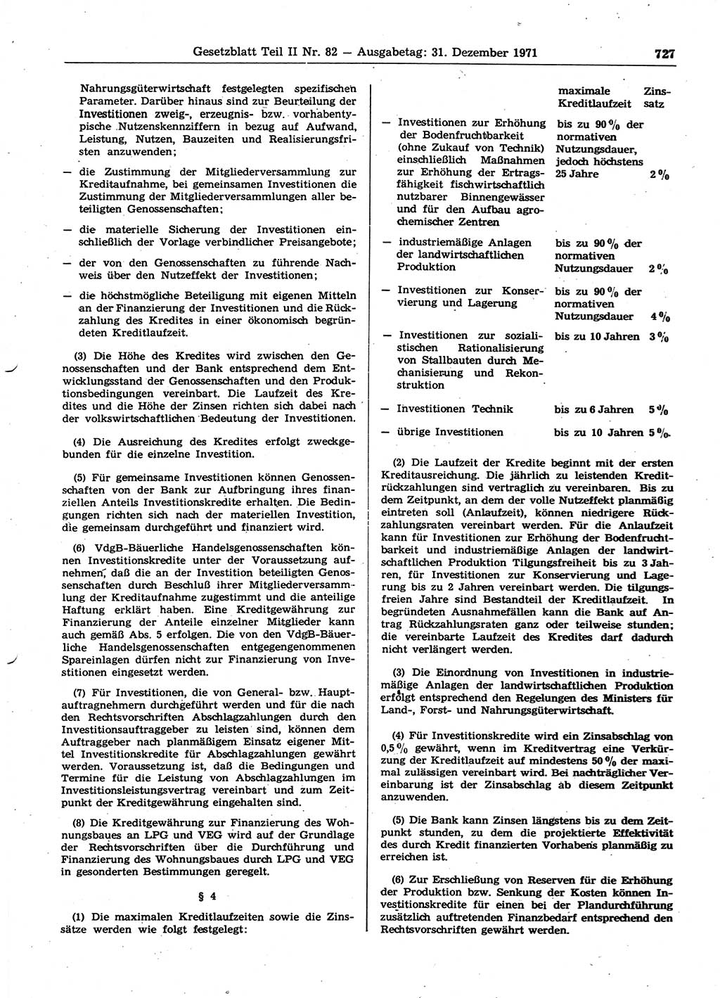 Gesetzblatt (GBl.) der Deutschen Demokratischen Republik (DDR) Teil ⅠⅠ 1971, Seite 727 (GBl. DDR ⅠⅠ 1971, S. 727)