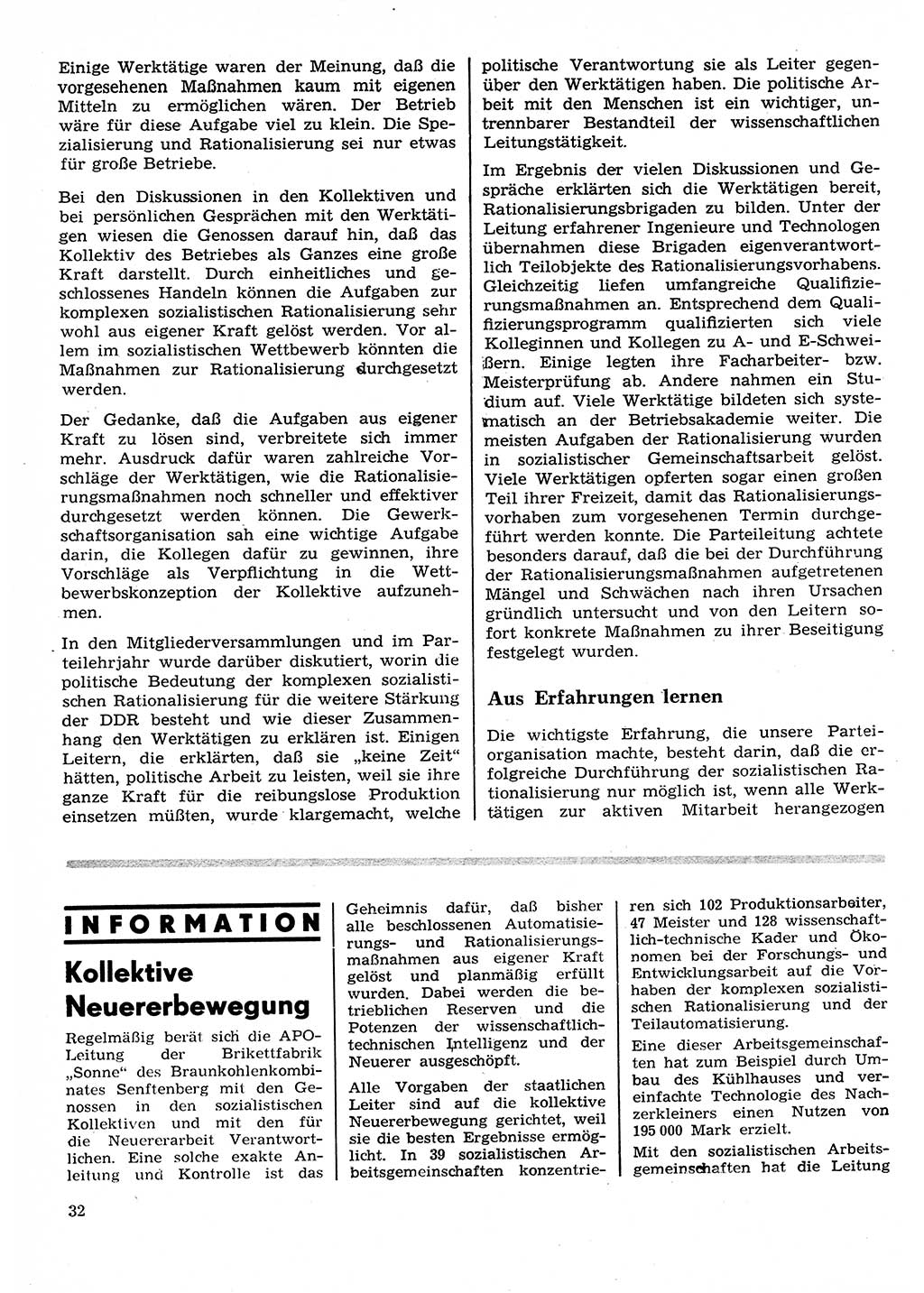 Neuer Weg (NW), Organ des Zentralkomitees (ZK) der SED (Sozialistische Einheitspartei Deutschlands) für Fragen des Parteilebens, 26. Jahrgang [Deutsche Demokratische Republik (DDR)] 1971, Seite 32 (NW ZK SED DDR 1971, S. 32)