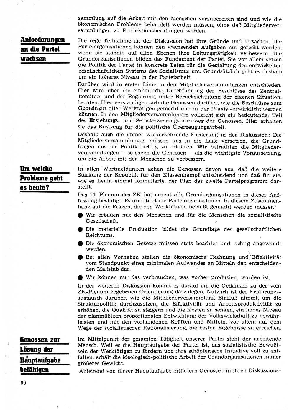 Neuer Weg (NW), Organ des Zentralkomitees (ZK) der SED (Sozialistische Einheitspartei Deutschlands) für Fragen des Parteilebens, 26. Jahrgang [Deutsche Demokratische Republik (DDR)] 1971, Seite 50 (NW ZK SED DDR 1971, S. 50)