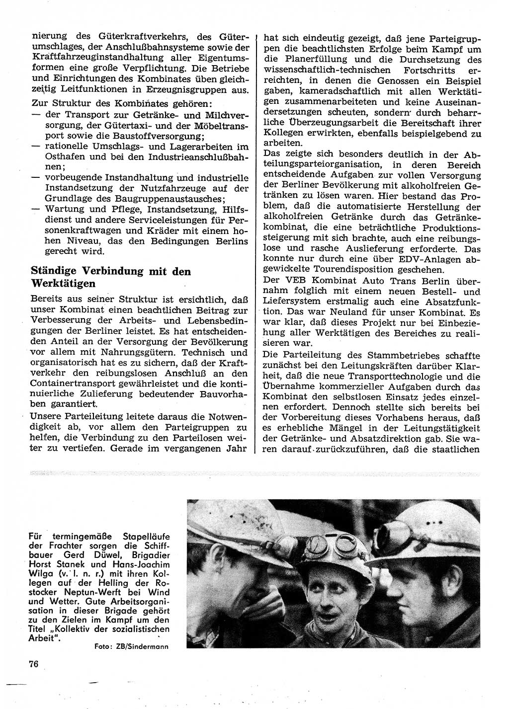 Neuer Weg (NW), Organ des Zentralkomitees (ZK) der SED (Sozialistische Einheitspartei Deutschlands) für Fragen des Parteilebens, 26. Jahrgang [Deutsche Demokratische Republik (DDR)] 1971, Seite 76 (NW ZK SED DDR 1971, S. 76)