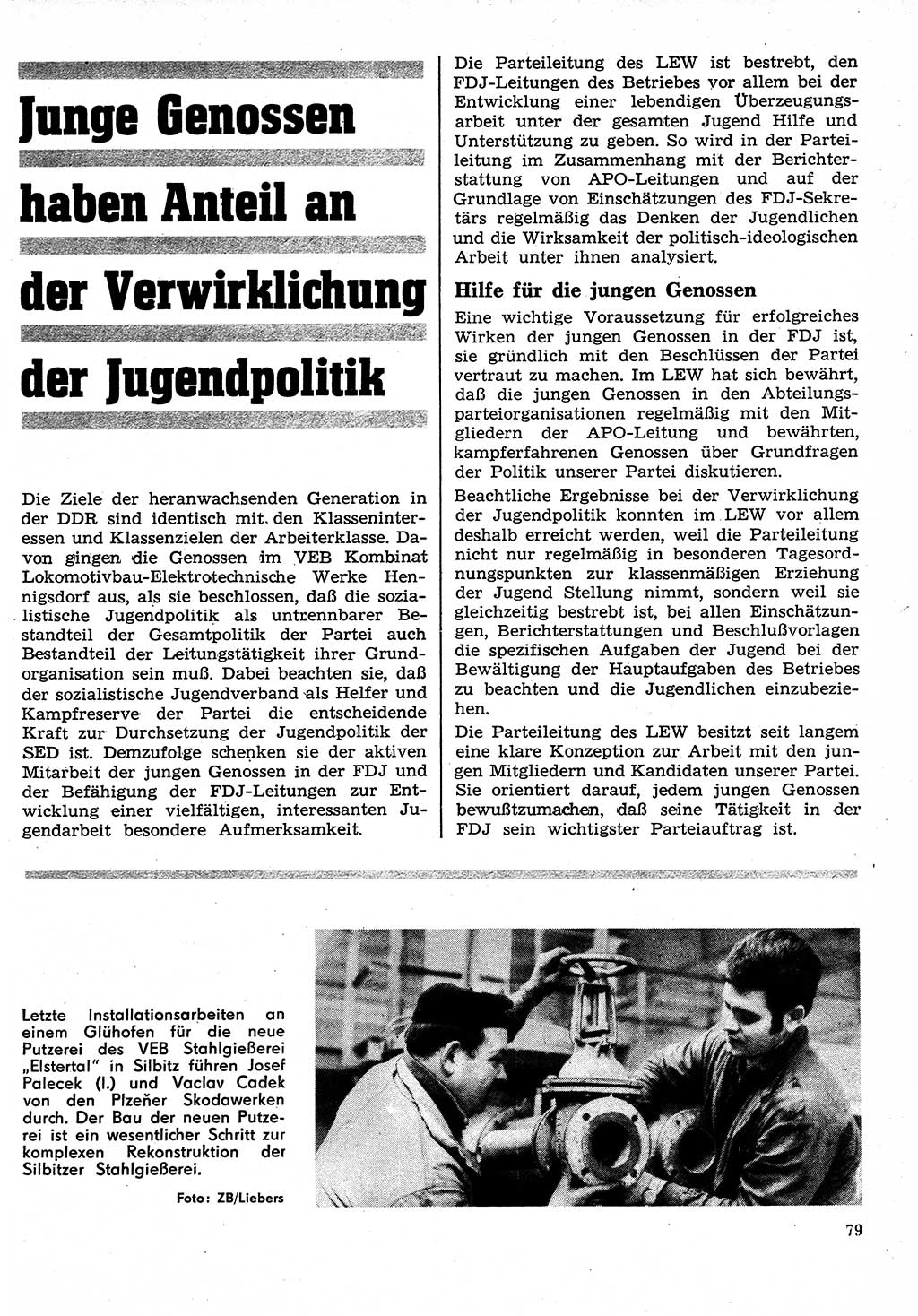 Neuer Weg (NW), Organ des Zentralkomitees (ZK) der SED (Sozialistische Einheitspartei Deutschlands) für Fragen des Parteilebens, 26. Jahrgang [Deutsche Demokratische Republik (DDR)] 1971, Seite 79 (NW ZK SED DDR 1971, S. 79)